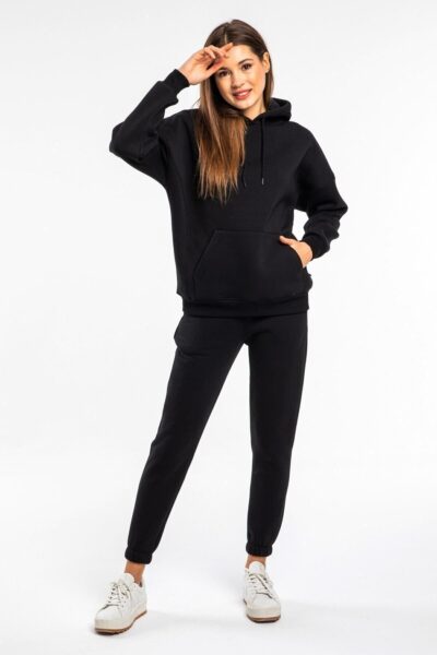 Kapsonlu Kadin Siyah Renkli 2 Iplik Polarli Esofman Takimi Cy84201 - Resim 1