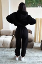 Siyah Fetch Esofman Takimi Baskili Oversize Kapusonlu Sardonlu - Resim 2