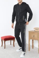 Erkek Siyah Fermuarli Esofman Takimi - Resim 1