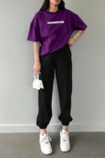 Thatssofetch T Shirt Esofman Alti Jogger Yesil Baski Alt Ust Esofman Takimi Oversize Bisiklet Yak - Resim 4