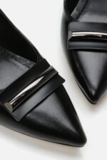 Siyah Kadin Topuklu Ayakkabi - Resim 3