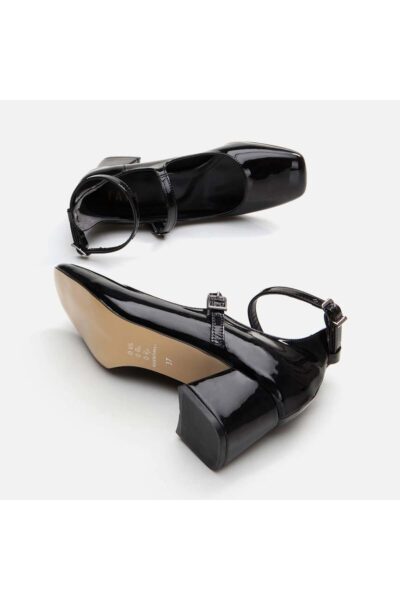Mary Jane Siyah Yaya Kadin Kalin Topuk - Resim 2