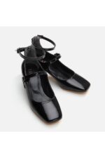 Mary Jane Siyah Yaya Kadin Kalin Topuk - Resim 4