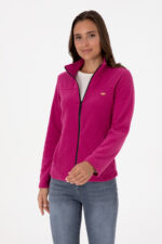Kadin Fusya Fermuarli Dik Yaka Polar Sweatshirt 50316729 Vr023 - Resim 3