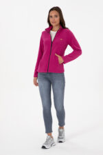 Kadin Fusya Fermuarli Dik Yaka Polar Sweatshirt 50316729 Vr023 - Resim 4