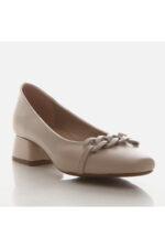 Bej Yaya Kadin Klasik Topuklu Ayakkabi - Resim 3