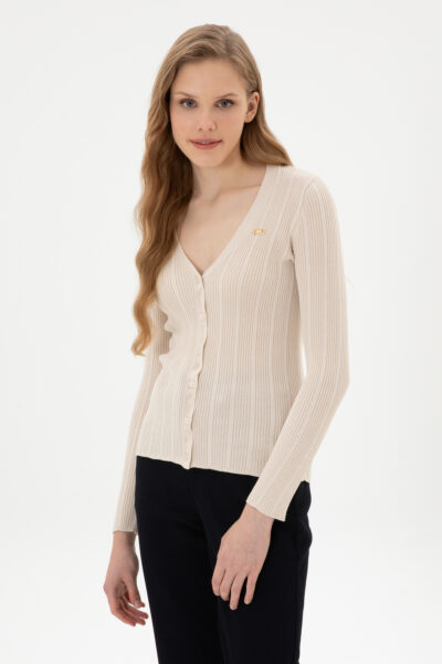 Kadin Krem Basic Triko Hirka 50313580 Vr071 - Resim 1