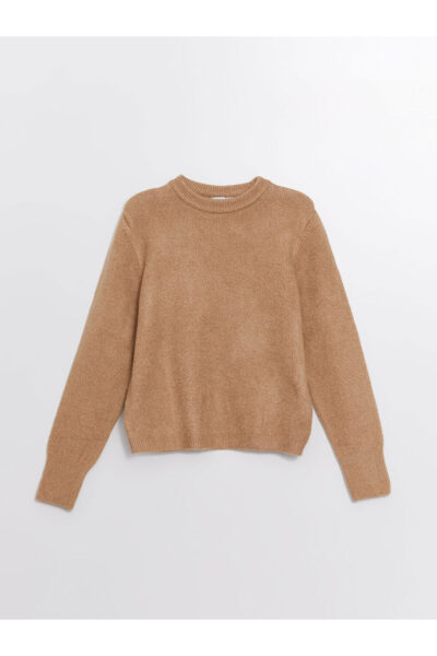 Bisiklet Yaka Kadin Triko Kazak W49706Z8 - Resim 1