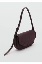 Kapakli Rafya Gorunumlu Omuz Cantasi - Resim 1