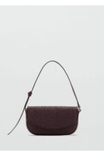 Kapakli Rafya Gorunumlu Omuz Cantasi - Resim 3