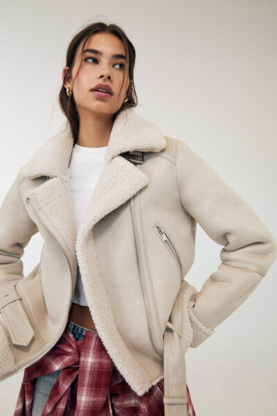 Ici Suni Kurklu Biker Ceket - Resim 2