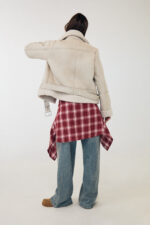 Ici Suni Kurklu Biker Ceket - Resim 3