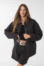 Kontrast Yakali Ve Cepli Ceket - Resim 1