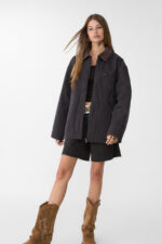 Kontrast Yakali Ve Cepli Ceket - Resim 2