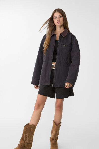 Kontrast Yakali Ve Cepli Ceket - Resim 2