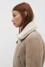 Ici Suni Kurklu Biker Ceket - Resim 4