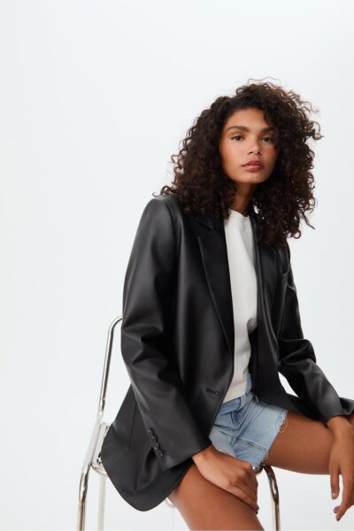 Suni Deri Blazer - Resim 1