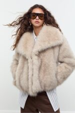 Crop Suni Kurk Ceket - Resim 2