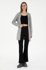 Kadin Gri Melanj Triko Hirka 50297102 Vr086 - Resim 4