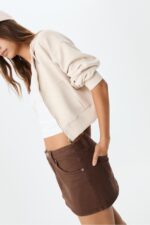 Yumusak Dokulu Fermuarli Sweatshirt - Resim 4