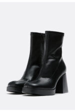 Kadin Siyah Kadin Platform Topuklu Bot 19913670 - Resim 2