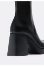 Kadin Siyah Kadin Platform Topuklu Bot 19913670 - Resim 3