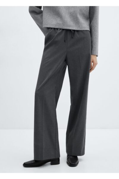 Elastik Belli Wideleg Pantolon - Resim 1