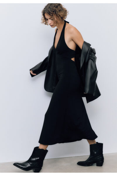 Kadin Siyah Kontrast Topuklu Bilekte Bot 19900670 - Resim 1