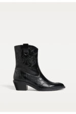 Kadin Siyah Kontrast Topuklu Bilekte Bot 19900670 - Resim 2