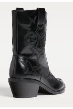 Kadin Siyah Kontrast Topuklu Bilekte Bot 19900670 - Resim 4