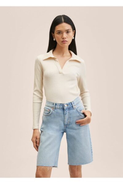 Pacalari Dikissiz Denim Bermuda Sort - Resim 1