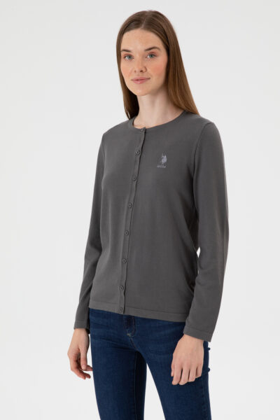 Kadin Gri Basic Triko Hirka 50313624 Vr024 - Resim 1