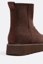 Duz Tabanli Ici Kurklu Deri Bot - Resim 3