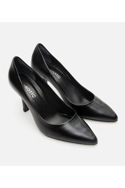 Kadin Deri Siyah Stiletto - Resim 2