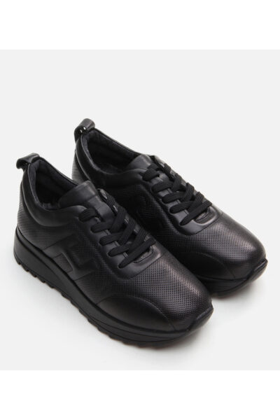Kadin Deri Siyah Spor Ayakkabi - Resim 2