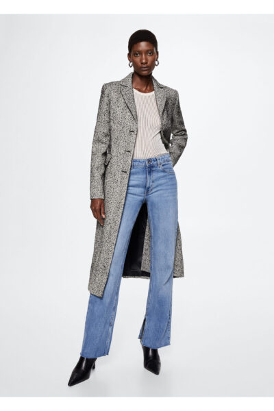 Kadin Kirik Beyaz Palto - Resim 1