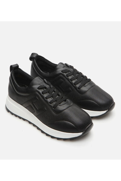 Kadin Deri Siyah Spor Ayakkabi - Resim 2