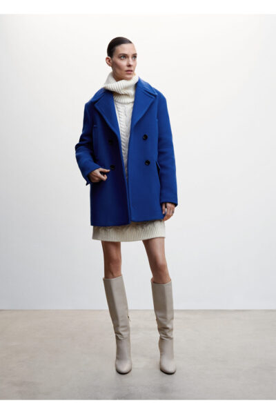 Kadin Mavi Palto - Resim 1
