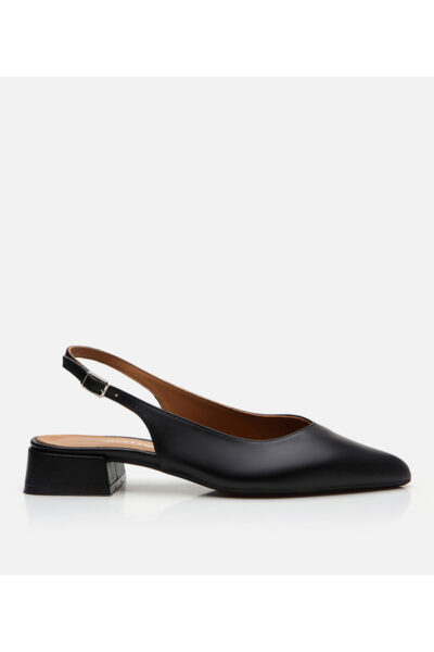 Kadin Deri Siyah Babet - Resim 1