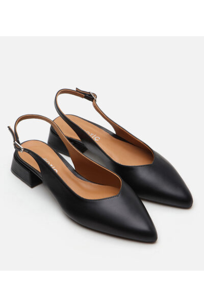 Kadin Deri Siyah Babet - Resim 2