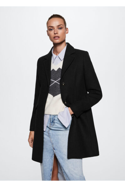 Kadin Lacivert Palto - Resim 2