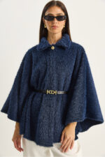 Kadin Tek Dugmeli Beli Kemerli Sakalli Yumos Panco 60282034 - Resim 2