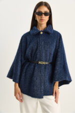 Kadin Tek Dugmeli Beli Kemerli Sakalli Yumos Panco 60282034 - Resim 4