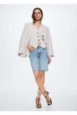 Pacalari Dikissiz Denim Bermuda Sort - Resim 2