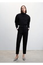 Duz Kesimli Dugmeli Pantolon - Resim 2