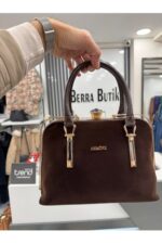 Kadin Siyah Baskili El Omuz Cantasi 206 - Resim 2