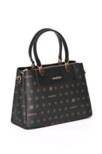 Kadin Siyah Baskili El Omuz Cantasi 206 - Resim 4