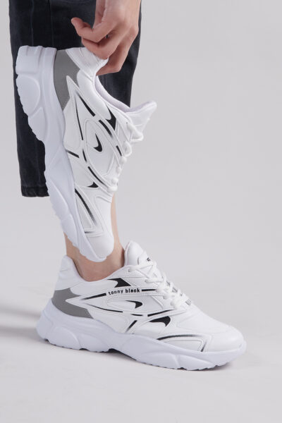 Unisex Beyaz Faylon Taban Spor Ayakkabi Tbb013 - Resim 1