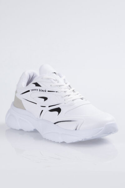 Unisex Beyaz Faylon Taban Spor Ayakkabi Tbb013 - Resim 2