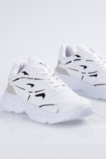 Unisex Beyaz Faylon Taban Spor Ayakkabi Tbb013 - Resim 4